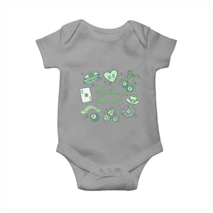 Feeling Lucky St Patricks Day Coquette Shamrock Baby Onesie TS11 Sport Gray Print Your Wear