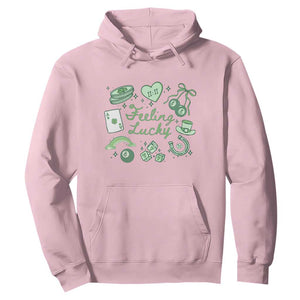 Feeling Lucky St Patricks Day Coquette Shamrock Hoodie TS11 Light Pink Print Your Wear