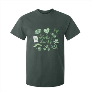 Feeling Lucky St Patricks Day Coquette Shamrock T Shirt For Kid TS11 Dark Forest Green Print Your Wear
