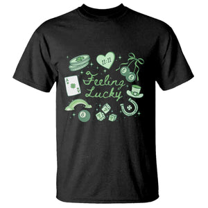 Feeling Lucky St Patricks Day Coquette Shamrock T Shirt TS11 Black Print Your Wear