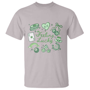 Feeling Lucky St Patricks Day Coquette Shamrock T Shirt TS11 Ice Gray Print Your Wear
