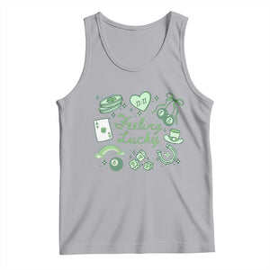 Feeling Lucky St Patricks Day Coquette Shamrock Tank Top TS11 Athletic Heather Print Your Wear