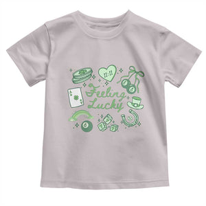 Feeling Lucky St Patricks Day Coquette Shamrock Toddler T Shirt TS11 Ice Gray Print Your Wear