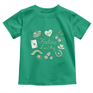Feeling Lucky St Patricks Day Coquette Shamrock Toddler T Shirt TS11 Irish Green Print Your Wear