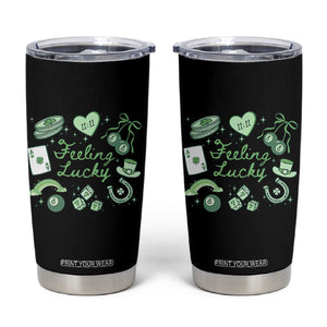 Feeling Lucky St Patricks Day Coquette Shamrock Tumbler Cup TS11 Black Print Your Wear