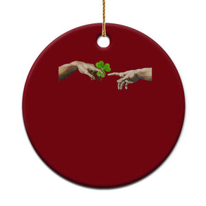 Funny St Patricks Day Shamrock The Creation of Adam Meme Ceramic Ornament TS11 1pc Red Print Your Wear