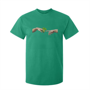 Funny St Patricks Day Shamrock The Creation of Adam Meme T Shirt For Kid TS11 Irish Green Print Your Wear