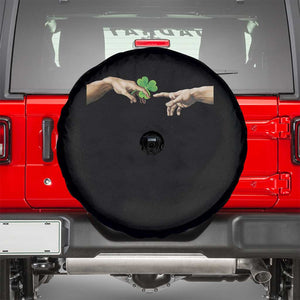 Funny St Patricks Day Shamrock The Creation of Adam Meme Spare Tire Cover TS11 Black Print Your Wear