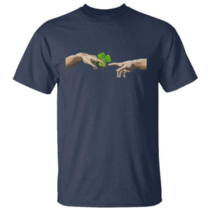 Funny St Patricks Day Shamrock The Creation of Adam Meme T Shirt TS11 Navy Print Your Wear
