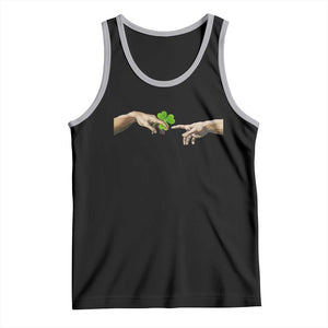 Funny St Patricks Day Shamrock The Creation of Adam Meme Tank Top TS11 Black Athletic Heather Print Your Wear