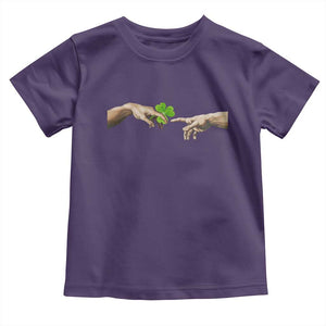 Funny St Patricks Day Shamrock The Creation of Adam Meme Toddler T Shirt TS11 Purple Print Your Wear