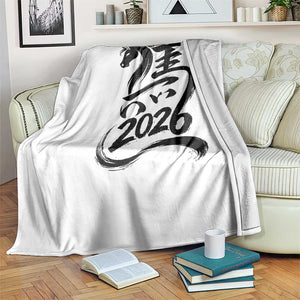 Chinese New Year 2026 Throw Blanket Year of The Horse Calligraphy Ink Art TS11 Print Your Wear