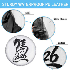 Chinese New Year 2026 Spare Tire Cover Year of The Horse Calligraphy Ink Art TS11 Print Your Wear