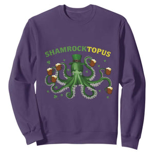 Funny St Patrick's Day Octopus Shamrocktopus Sweatshirt Irish Beer Mug TS11 Purple Print Your Wear