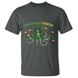 Funny St Patrick's Day Octopus Shamrocktopus T Shirt Irish Beer Mug TS11 Dark Heather Print Your Wear