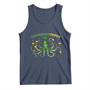 Funny St Patrick's Day Octopus Shamrocktopus Tank Top Irish Beer Mug TS11 Navy Print Your Wear