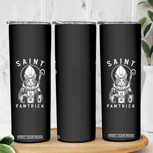 Funny St Patrick's Day Cat Skinny Tumbler Saint Pawtrick TS11 Print Your Wear