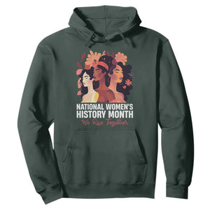 National Women's History Month We Rise Together Hoodie TS11 Dark Forest Green Print Your Wear