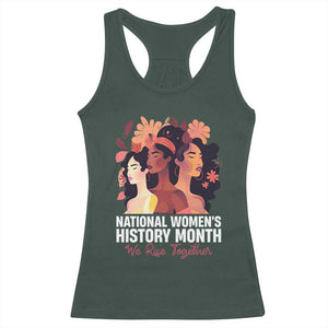 National Women's History Month We Rise Together Racerback Tank Top TS11 Dark Forest Green Print Your Wear