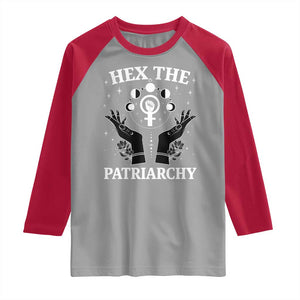 Hex The Patriarchy Raglan Shirt Feminist Witch Female Symbol TS11 Sport Gray Red Print Your Wear
