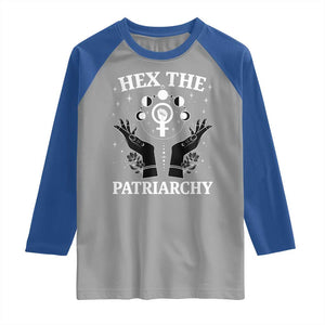 Hex The Patriarchy Raglan Shirt Feminist Witch Female Symbol TS11 Sport Gray Royal Print Your Wear