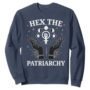 Hex The Patriarchy Sweatshirt Feminist Witch Female Symbol TS11 Navy Print Your Wear