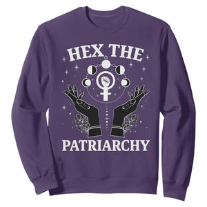 Hex The Patriarchy Sweatshirt Feminist Witch Female Symbol TS11 Purple Print Your Wear