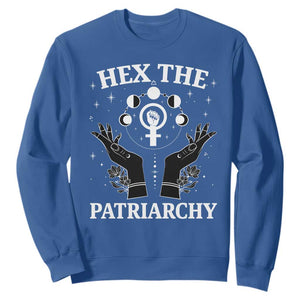 Hex The Patriarchy Sweatshirt Feminist Witch Female Symbol TS11 Royal Blue Print Your Wear