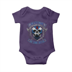 Funny Scottish Viking Baby Onesie Scottish To The Bone Vintage Scottish Lion Rampant Flag Skull TS11 Purple Print Your Wear