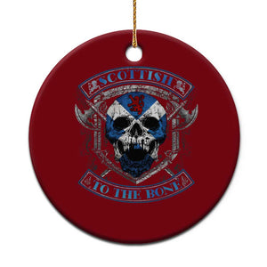Funny Scottish Viking Ceramic Ornament Scottish To The Bone Vintage Scottish Lion Rampant Flag Skull TS11 1pc Red Print Your Wear