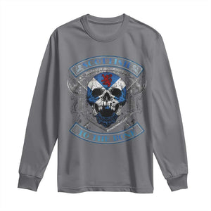 Funny Scottish Viking Long Sleeve Shirt Scottish To The Bone Vintage Scottish Lion Rampant Flag Skull TS11 Charcoal Print Your Wear