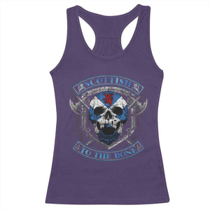 Funny Scottish Viking Racerback Tank Top Scottish To The Bone Vintage Scottish Lion Rampant Flag Skull TS11 Purple Print Your Wear