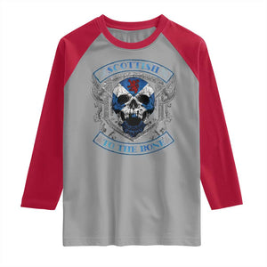 Funny Scottish Viking Raglan Shirt Scottish To The Bone Vintage Scottish Lion Rampant Flag Skull TS11 Sport Gray Red Print Your Wear
