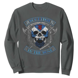 Funny Scottish Viking Sweatshirt Scottish To The Bone Vintage Scottish Lion Rampant Flag Skull TS11 Dark Heather Print Your Wear