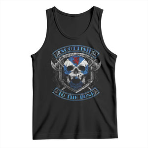 Funny Scottish Viking Tank Top Scottish To The Bone Vintage Scottish Lion Rampant Flag Skull TS11 Black Print Your Wear