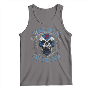 Funny Scottish Viking Tank Top Scottish To The Bone Vintage Scottish Lion Rampant Flag Skull TS11 Deep Heather Print Your Wear