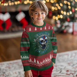Funny Scottish Viking Ugly Christmas Sweater Scottish To The Bone Vintage Scottish Lion Rampant Flag Skull TS11 Christmas Print Your Wear