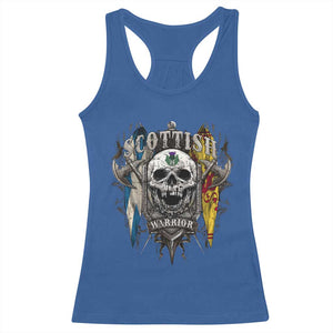 Scottish Warrior Racerback Tank Top Vintage Skull Celtic Cross Scottish Lion Rampant Flag TS11 Royal Blue Print Your Wear