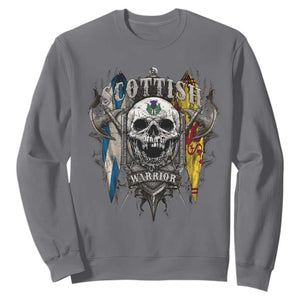 Scottish Warrior Sweatshirt Vintage Skull Celtic Cross Scottish Lion Rampant Flag TS11 Charcoal Print Your Wear