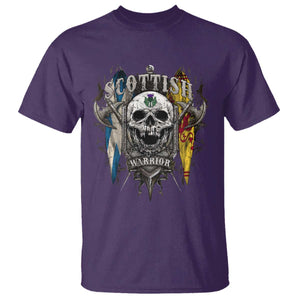 Scottish Warrior T Shirt Vintage Skull Celtic Cross Scottish Lion Rampant Flag TS11 Purple Print Your Wear