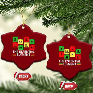 Black Father The Essential Element Ceramic Ornament Father's Day Juneteenth Chemistry Periodic Table TS11 Print Your Wear
