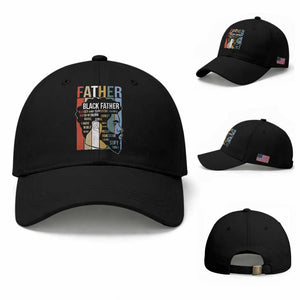 African American Black Father Baseball Cap Fathers Day Juneteenth TS11 Baseball Cap Universal Fit Black Print Your Wear