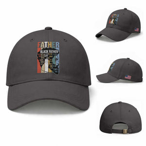 African American Black Father Baseball Cap Fathers Day Juneteenth TS11 Baseball Cap Universal Fit Dark Gray Print Your Wear