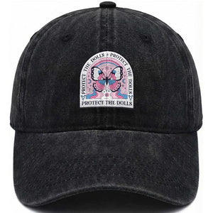 Protect The Dolls Washed Cotton Baseball Cap Trans Women Pride Month Butterfly TS11 Print Your Wear