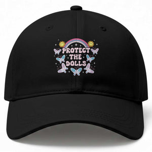 Protect The Dolls Baseball Cap Trans Women Pride Month Retro Groove Butterfly TS11 Print Your Wear
