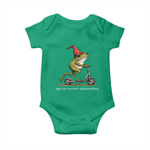 Off To Commit Dad Foolery Baby Onesie Funny Daddy Frog Scooter Fathers Day TS11 Irish Green Print Your Wear