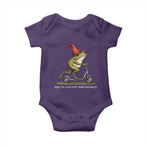Off To Commit Dad Foolery Baby Onesie Funny Daddy Frog Scooter Fathers Day TS11 Purple Print Your Wear