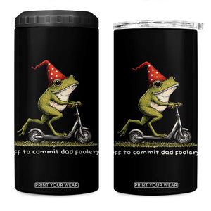 Off To Commit Dad Foolery 4 in 1 Can Cooler Tumbler Funny Daddy Frog Scooter Fathers Day TS11 One Size: 16 oz Black Print Your Wear
