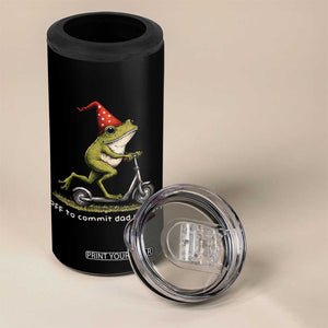 Off To Commit Dad Foolery 4 in 1 Can Cooler Tumbler Funny Daddy Frog Scooter Fathers Day TS11 Print Your Wear