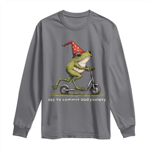 Off To Commit Dad Foolery Long Sleeve Shirt Funny Daddy Frog Scooter Fathers Day TS11 Charcoal Print Your Wear